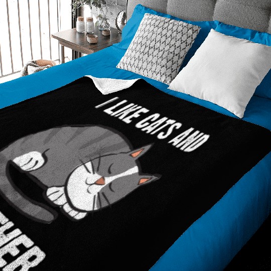 I Like Cats And The Skin - I Love Cats Baby Blankets