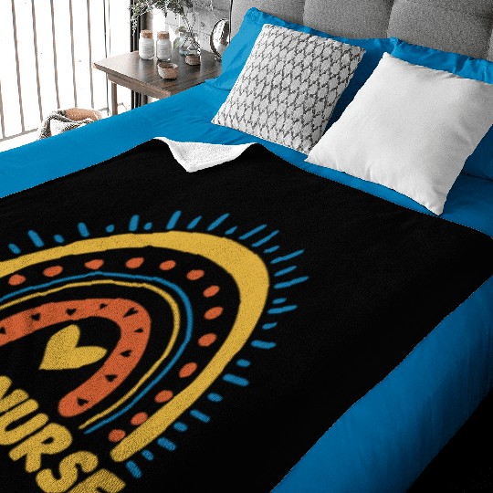 Cute PICU Nurse Rainbow Baby Blankets