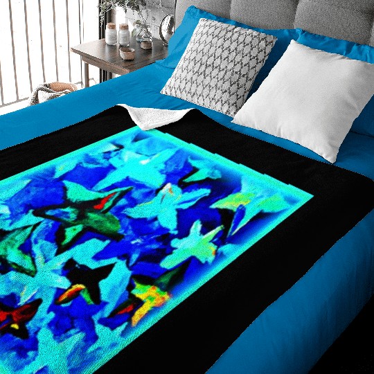 Blue Starry Night Sky Painting. Buy Now Baby Blankets