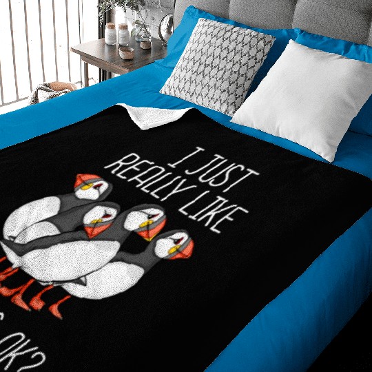 Atlantic Puffin Bird Lover Gift Women Cute Puffin Baby Blankets