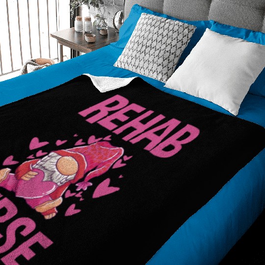 Cute Rehab Nurse Gnome Design Physical Therapy Baby Blankets