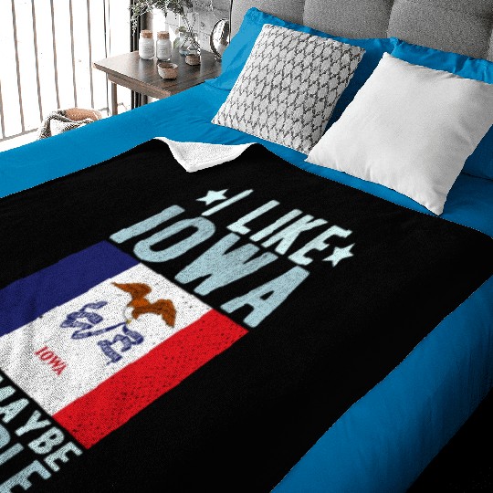 Iowa Flag US State Baby Blankets