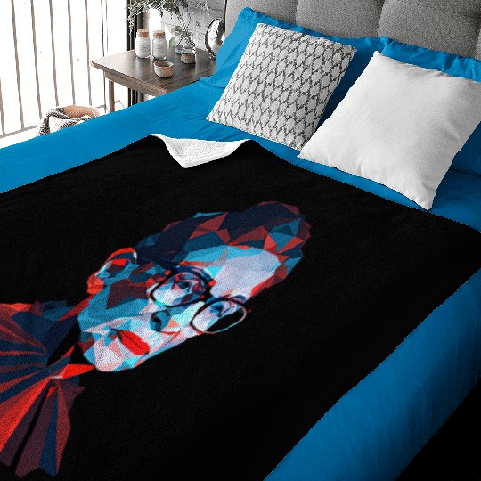 Ruth Bader Ginsburg low polygon design red blue Baby Blankets