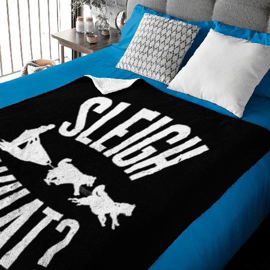 Husky Sledding Sled Dog Racing Alaskan Racers Baby Blankets