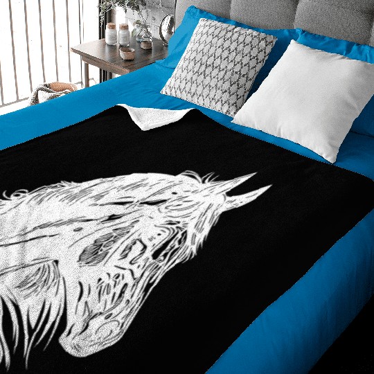 Mares Horse Portrait With Beautiful Mane Baby Blankets