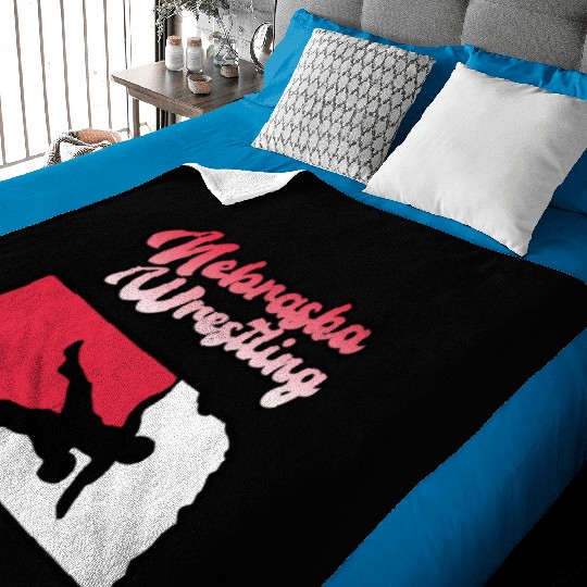 Nebraska Wrestling (State Colors) Baby Blankets