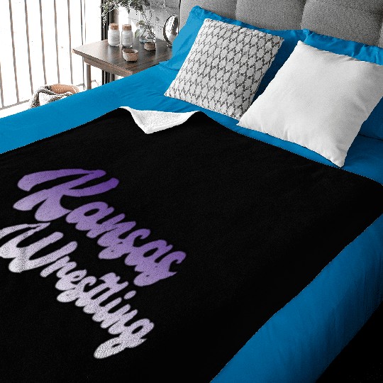 Kansas Wrestling (State Colors) Baby Blankets