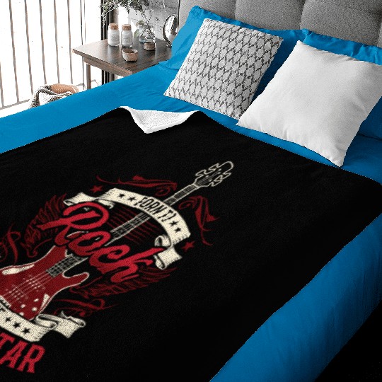 Born To Rock The Bass Guitar Music Musician Band Baby Blankets