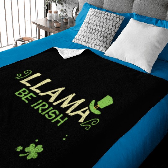 Llama Be Irish - St. Patrick's Day Baby Blankets