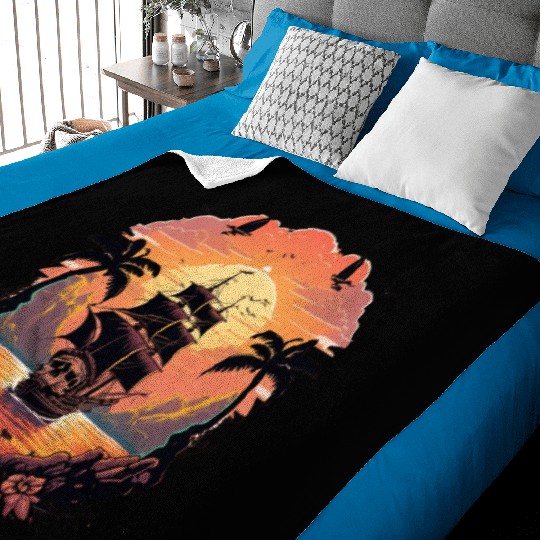 Skull Island Sunset Expedition Baby Blankets