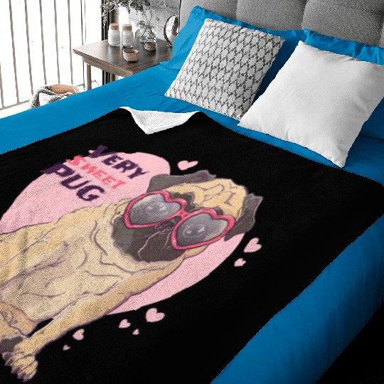 Very Sweet Pug Baby Blankets