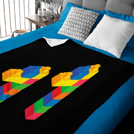 Cute Block Building 11th Birthday Gift 11 Year Baby Blankets