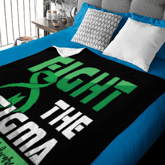 Fight Stigma Green Mental Health Awareness Month Baby Blankets
