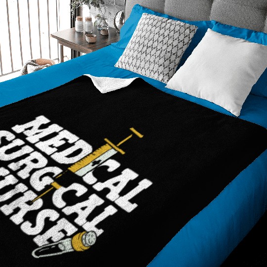 Medical Surgical Nurse Syringe National Nurses Day Baby Blankets