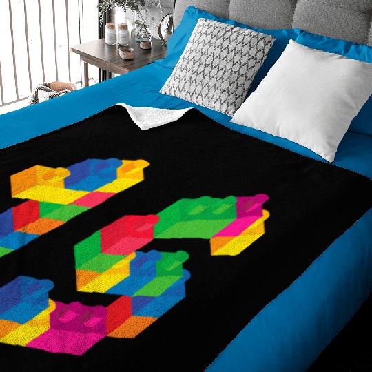 Cute Block Building 15th Birthday Gift 15 Year Baby Blankets