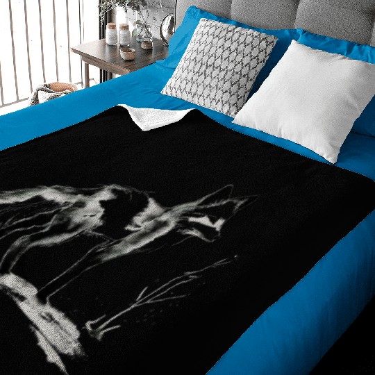 Fox Sumie Painting Kitsune Japanese art Baby Blankets