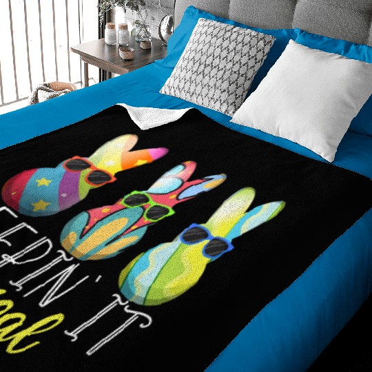 Peepin 39 It Real Happy Easter Bunny Egg Hunt Baby Blankets