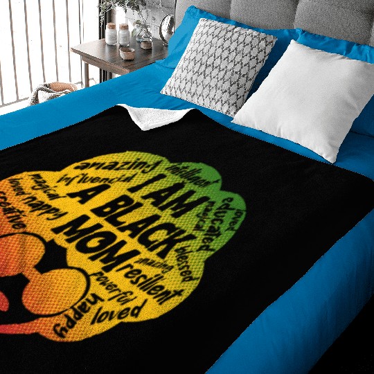 I Am A Black Mom Melanin Juneteenth Mother's Day Baby Blankets
