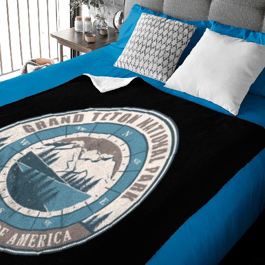 Grand Teton National Park US Vintage Hiking Baby Blankets