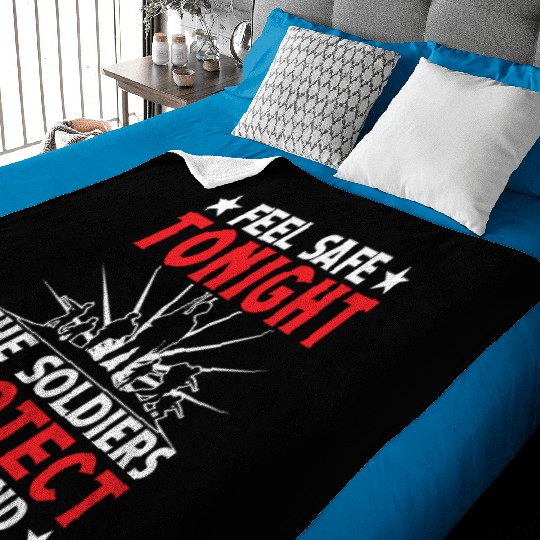 Soldier feel safe tonight military army veteran Baby Blankets