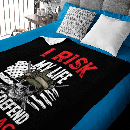 Soldier risk my life defend my flag military army Baby Blankets
