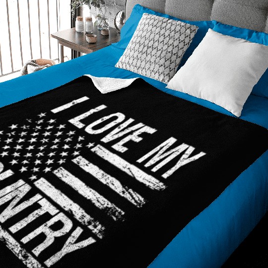 Soldier i love my country military army veteran Baby Blankets