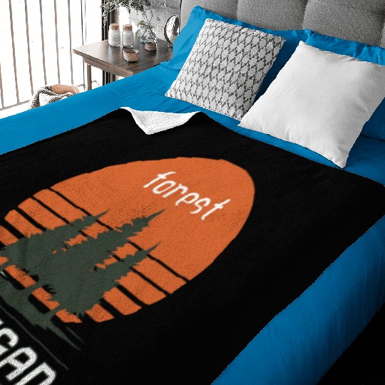 Michigan forest Sunset Baby Blankets