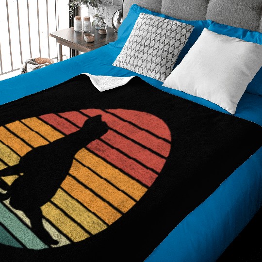 Dog Lover - Vintage Sunset Dog Baby Blankets