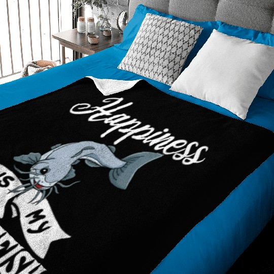 Catfish Fishing Gift Flathead Catfishing girl Baby Blankets