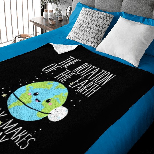 Rotation of the Earth Day Funny Science Teacher Baby Blankets