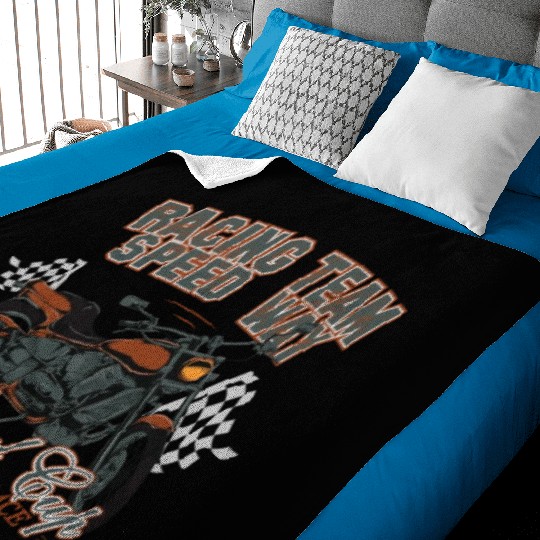 MOTORCYCLE, RACING TEAM SPEED WAY Baby Blankets