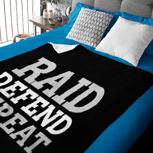 Raid Defend Repeat | Kabaddi Sport Baby Blankets