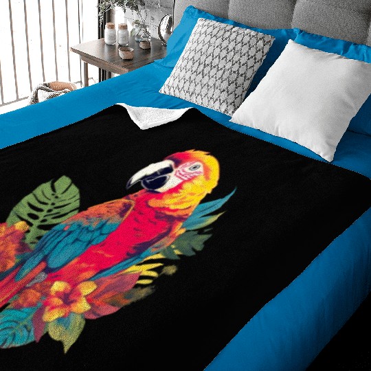 Macaw Parrot for a Bird Lover Animal Lover Baby Blankets