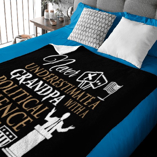 Power Grandpa With Political Science Degree Baby Blankets