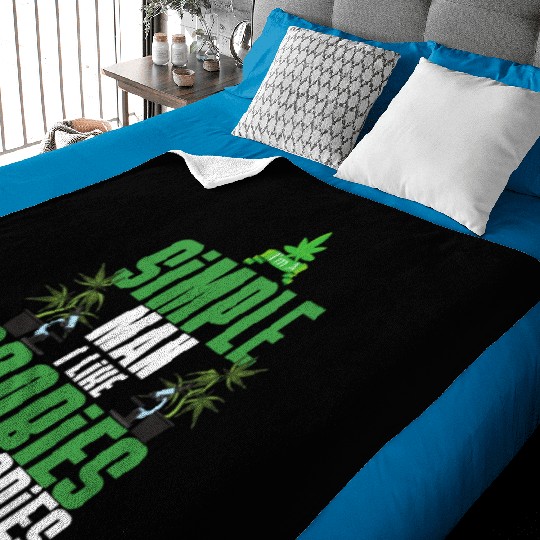 I'm A Simple Man I Like Doobies And Boobies Weed Baby Blankets