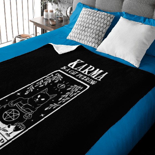 Karma is a Cat Purring in My Lap Witchcraft Tarot Baby Blankets