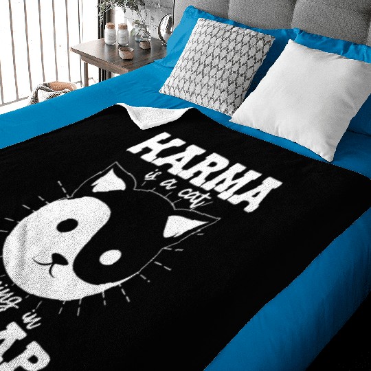 Karma is a Cat Purring in My Lap Witchcraft Tarot Baby Blankets