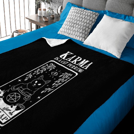 Karma is a Cat Purring in My Lap Witchcraft Tarot Baby Blankets