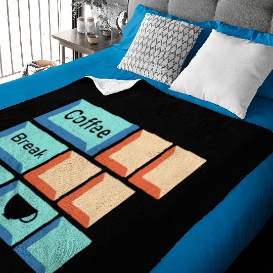 Coffee Break Keyboard Key Caffeine Lover Relatable Baby Blankets
