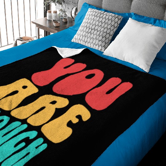 Colorful Design - You are Enough Baby Blankets