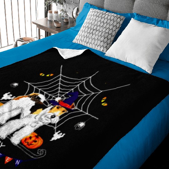 Airedale Witch Pumpkin Kids Mens Womens Dog Lover Baby Blankets