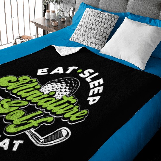 Eat Sleep Miniature Golf Repeat Miniature Golfing Baby Blankets