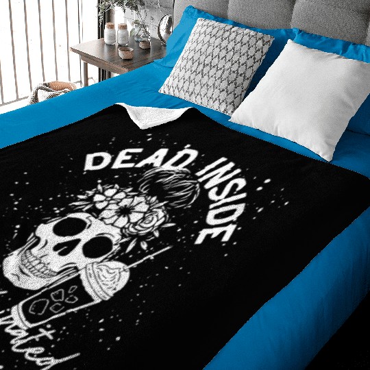 Dead Inside But Caffeinated coffee Lover Baby Blankets