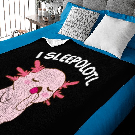 I Sleepolotl Axolotl Kawaii Animal For Sleep Lover Baby Blankets