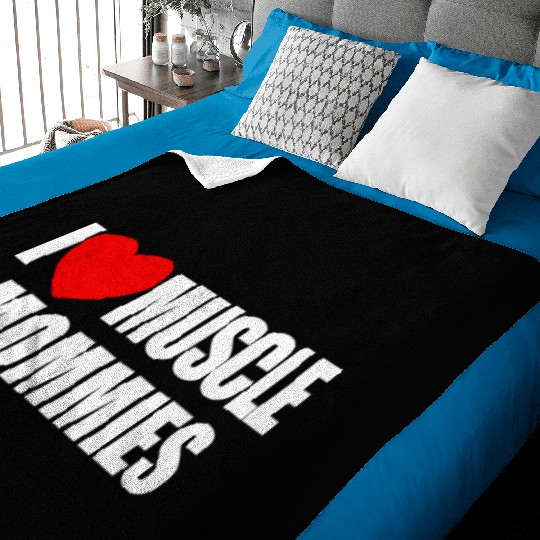 I Love Muscle Mommies Red Heart Muscle Mommies Baby Blankets