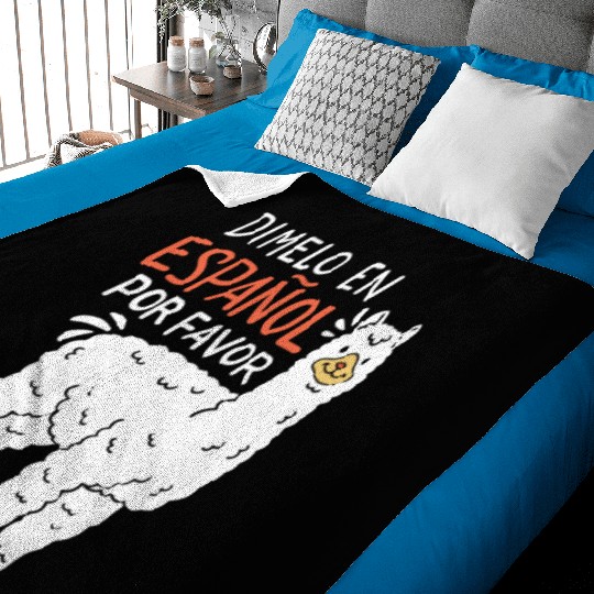 Spanish Teacher Llama Baby Blankets