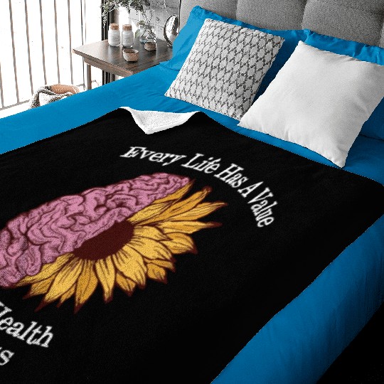 Every Life Has Value Mental Health Awareness Baby Blankets