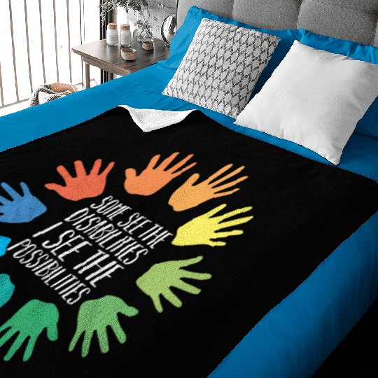 I See Possabilities Special Education Teacher Baby Blankets
