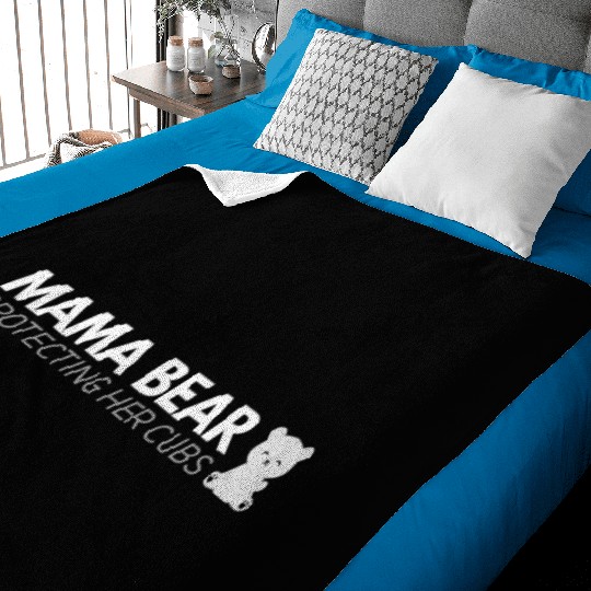 Mama Bear protecting her cubs Baby Blankets