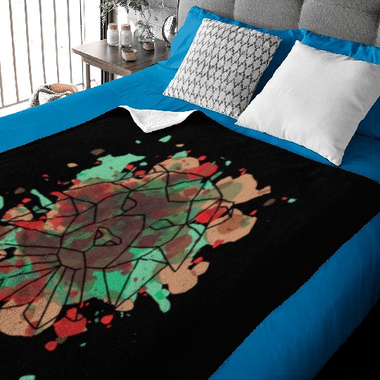 geometric lion Baby Blankets